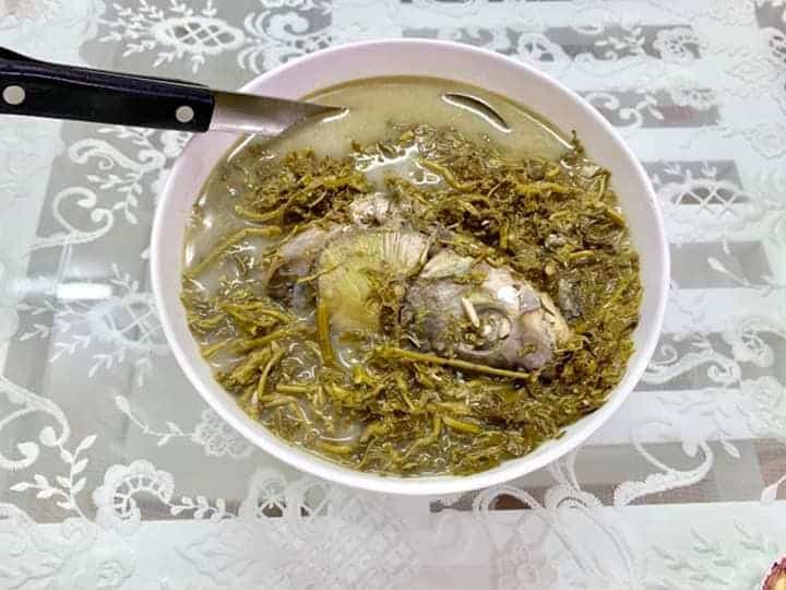 Rau sắn nấu Cá, Tép... canh rau san nau ca